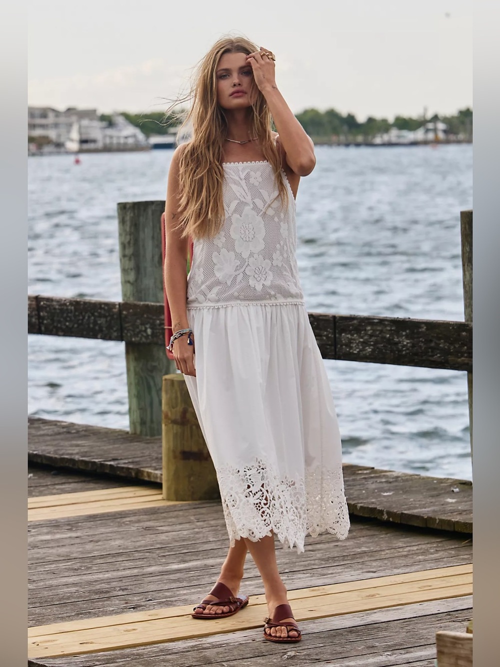 Free People Gilda Drop Waist Midi Dress
